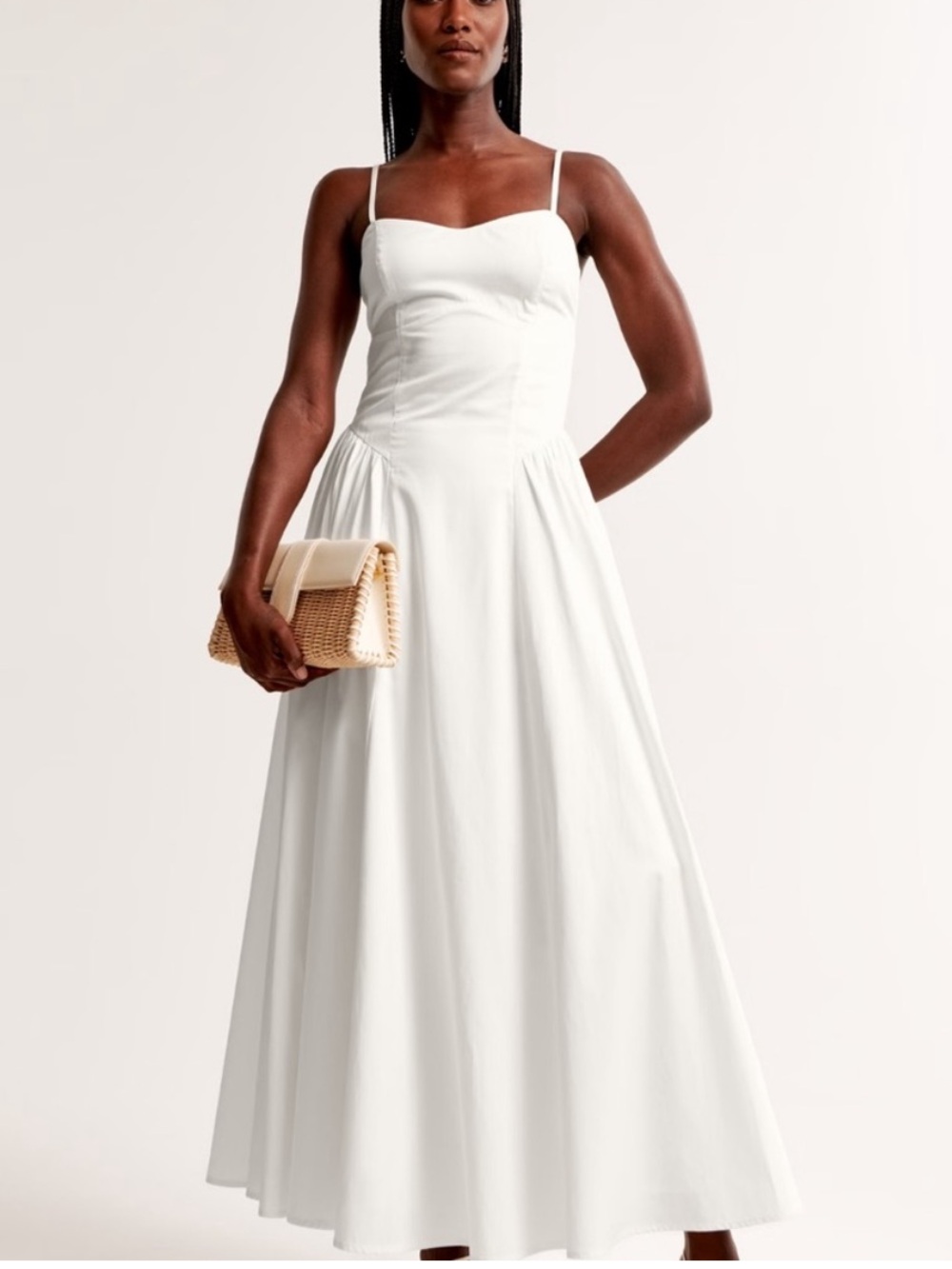 Abercrombie & Fitch White Strapless Maxi Dress